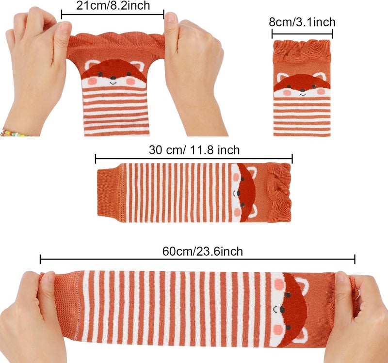 XEPST Pack of 3 Toddler Baby Leg Warmers, Cute Animal Pattern Unisex Long Legwarmers Knee Socks Baby Knee Protector Leg Sleeves Leggings for Baby Kids Toddlers Girls 0-3 Years, One Size - Image 2